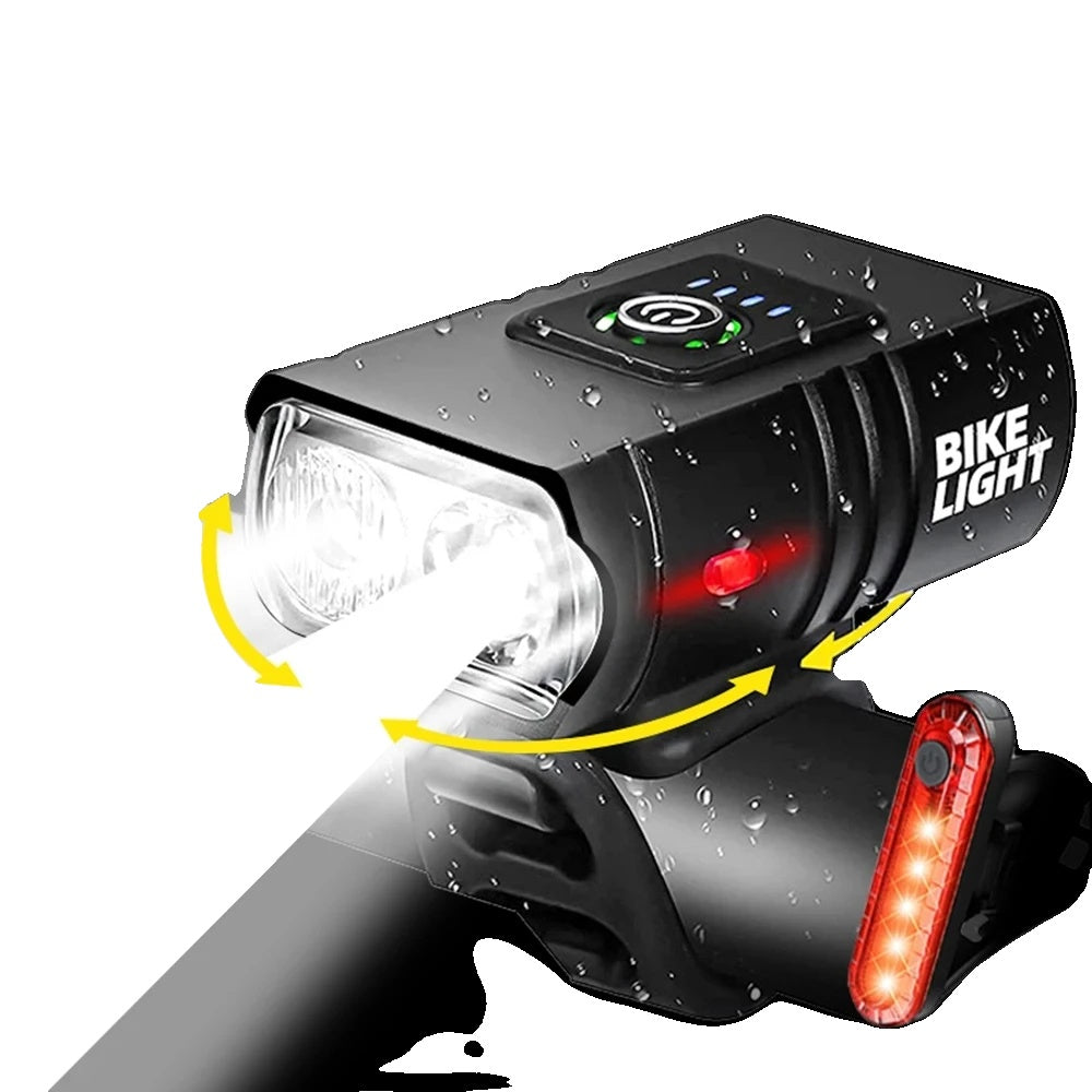 LED Fahrradleuchte 1500 Lumen USB Wiederaufladbar Aluminium Scheinwerfer IPX4-1