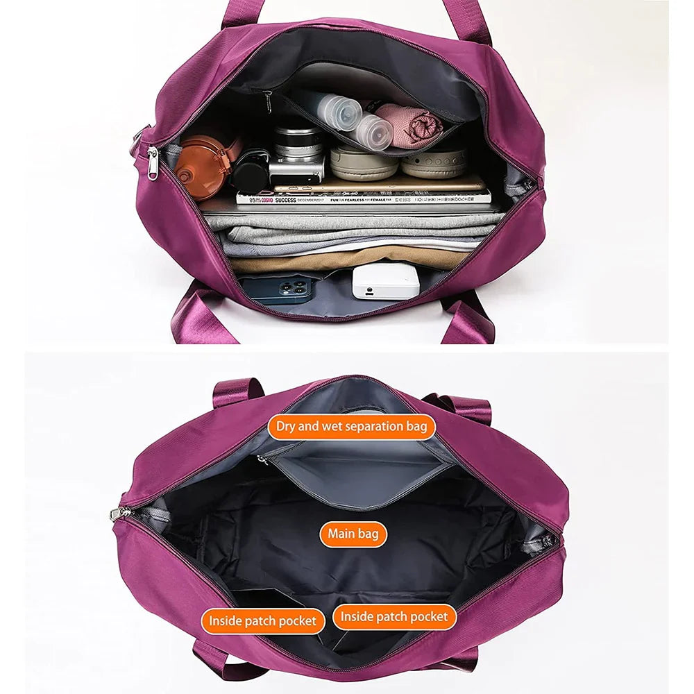 Reisetasche Groß – Faltbare, Wasserdichte Weekender Tasche für Damen mit Viel Platz-3