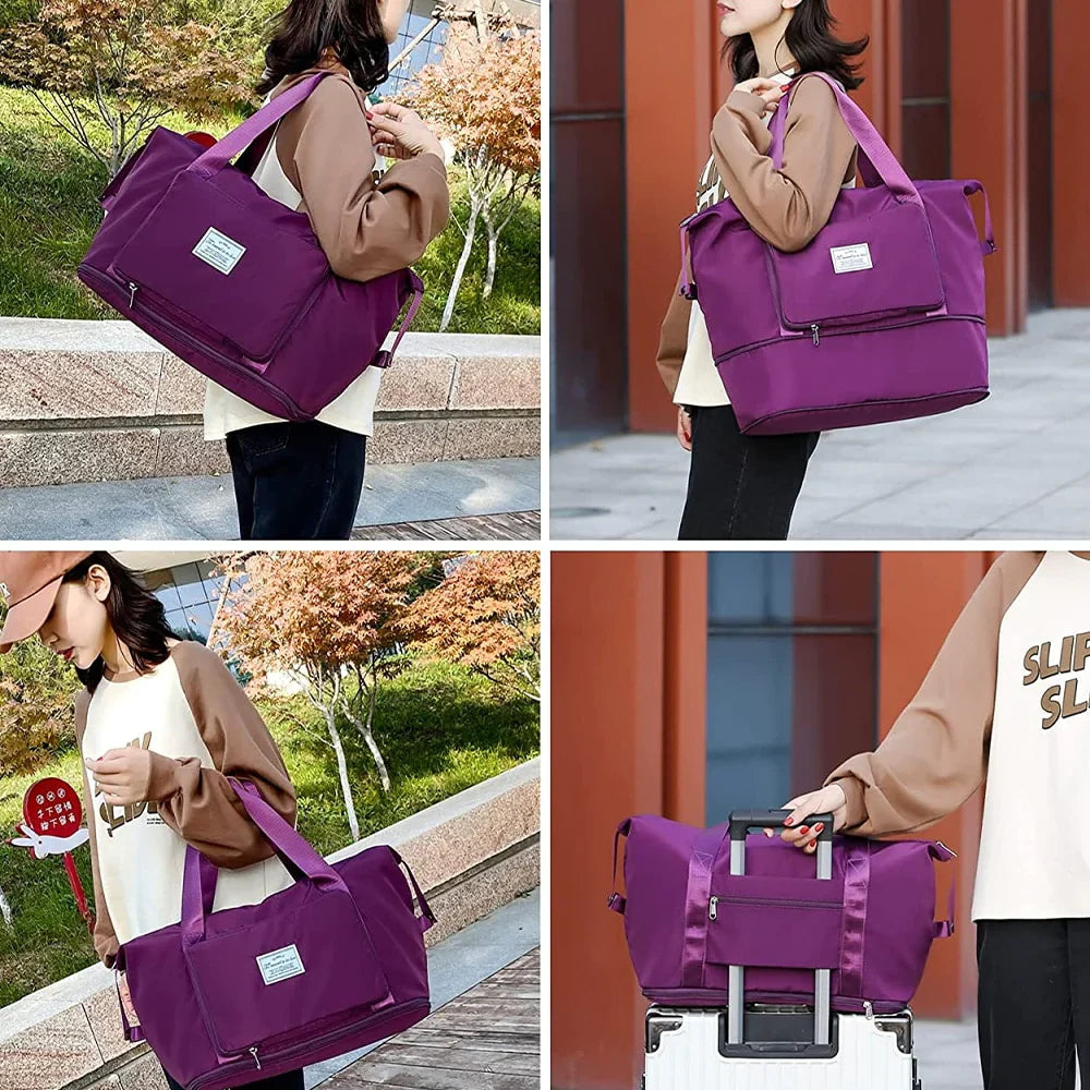 Reisetasche Groß – Faltbare, Wasserdichte Weekender Tasche für Damen mit Viel Platz-5