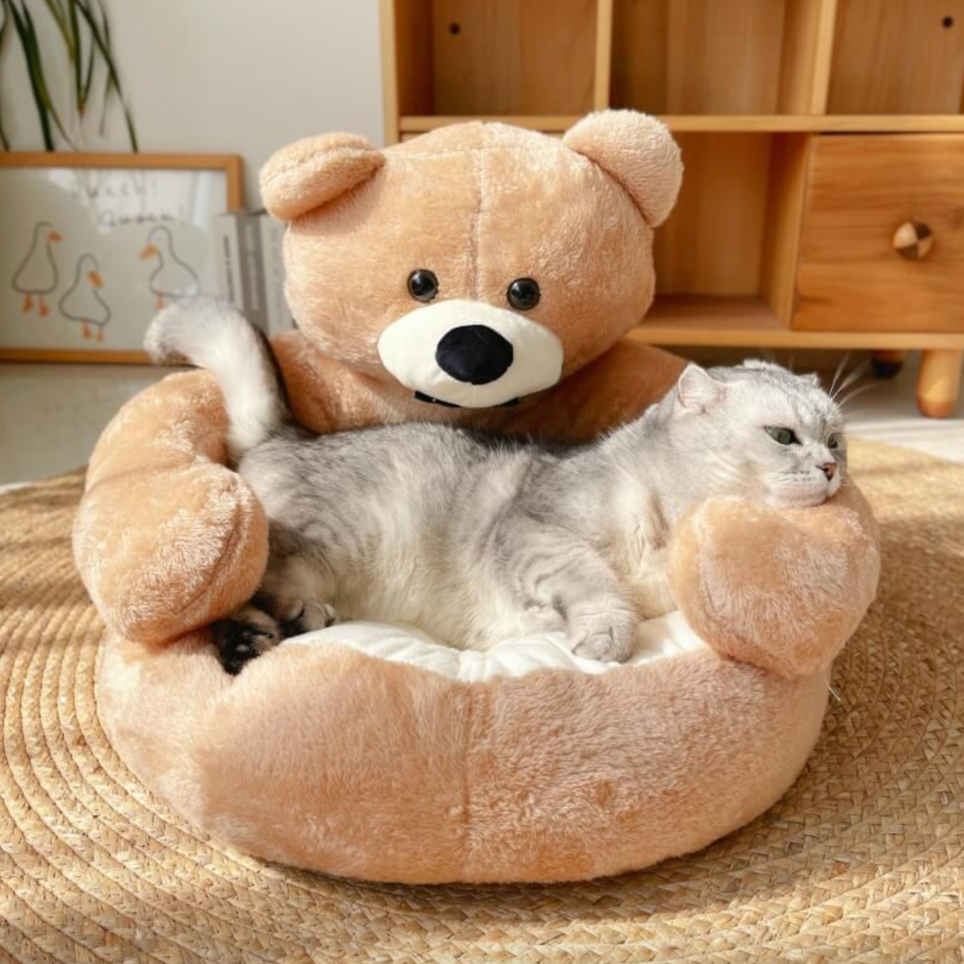 Samiya - Luxus -Plüsch -Katzenbett für schlafende Komfort-1