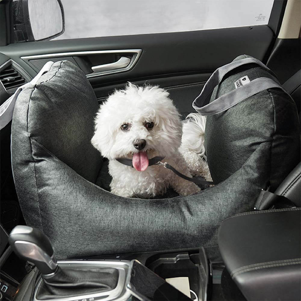 ComfyRide Dog Seat – Hundesitzbett mit Sicherheitsgurt & rutschfestem Boden für Auto & Zuhause