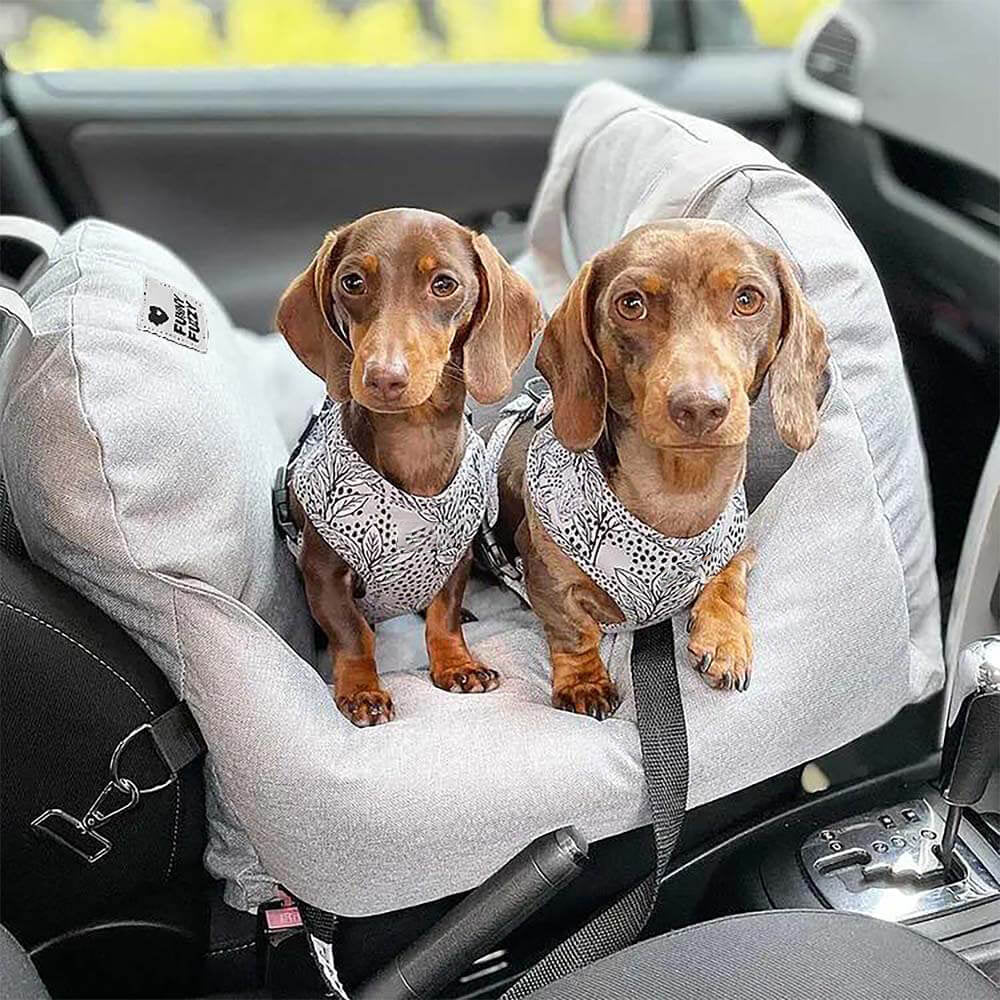 ComfyRide Dog Seat – Hundesitzbett mit Sicherheitsgurt & rutschfestem Boden für Auto & Zuhause