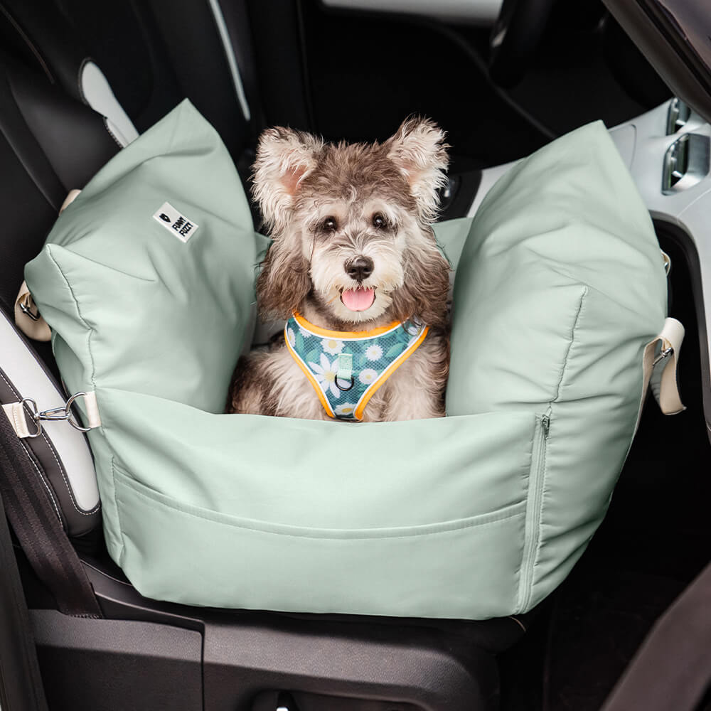 ComfyRide Dog Seat – Hundesitzbett mit Sicherheitsgurt & rutschfestem Boden für Auto & Zuhause