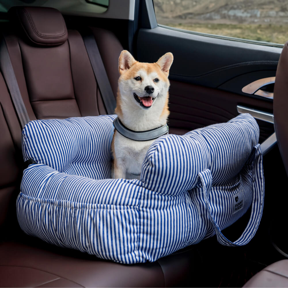 ComfyRide Dog Seat – Hundesitzbett mit Sicherheitsgurt & rutschfestem Boden für Auto & Zuhause