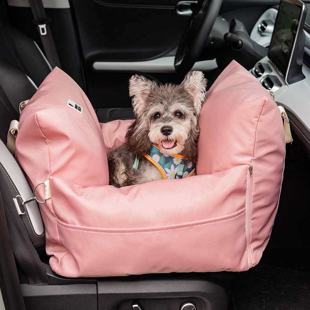 ComfyRide Dog Seat – Hundesitzbett mit Sicherheitsgurt & rutschfestem Boden für Auto & Zuhause