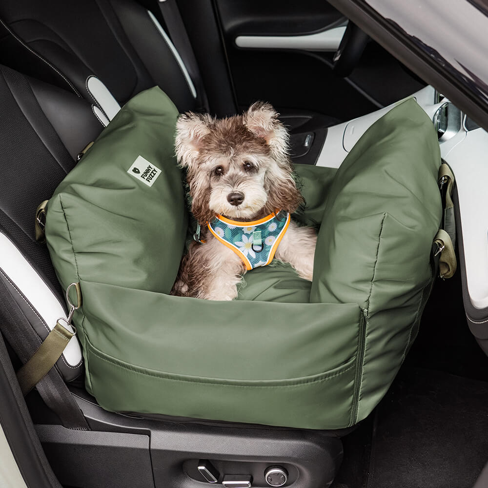 ComfyRide Dog Seat – Hundesitzbett mit Sicherheitsgurt & rutschfestem Boden für Auto & Zuhause