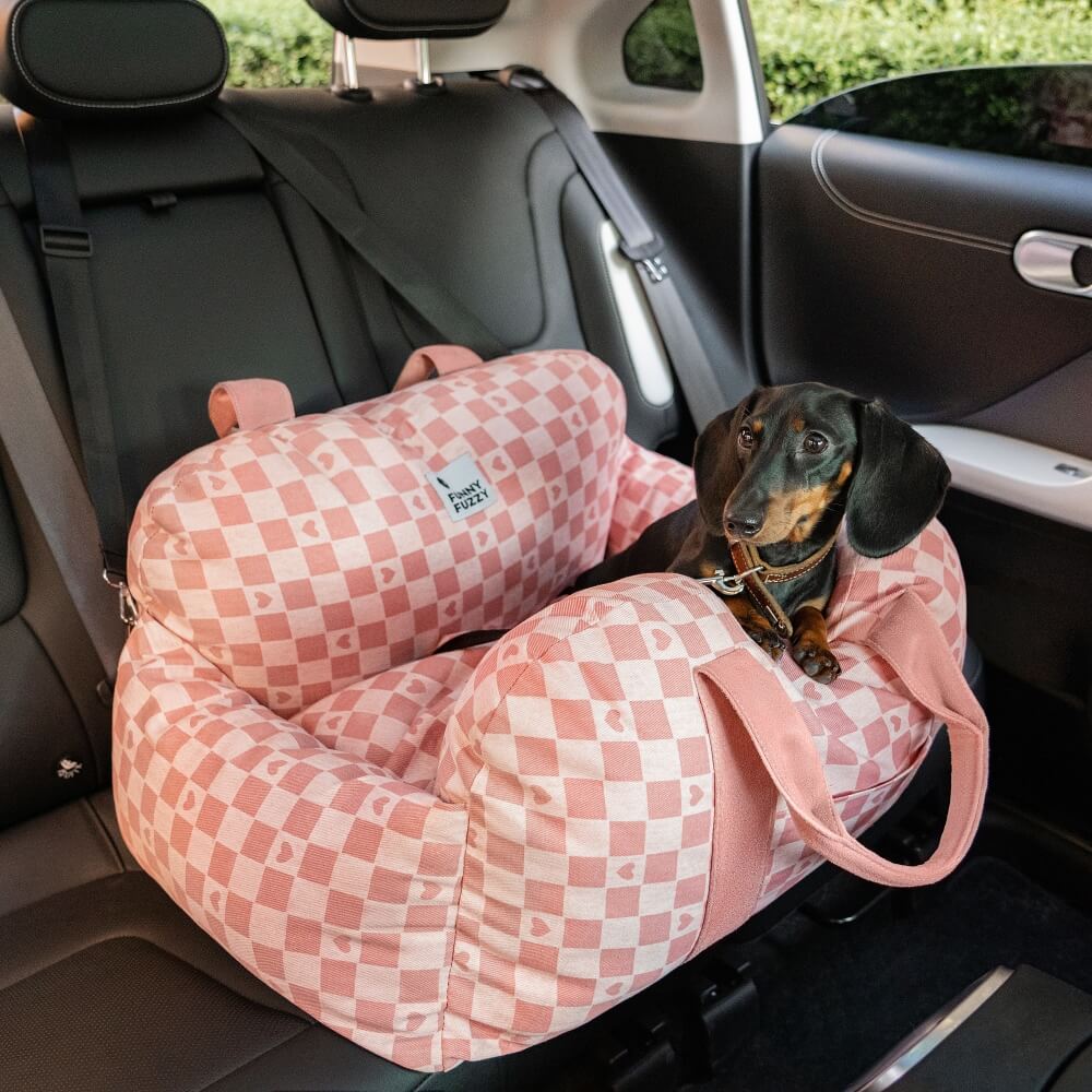 ComfyRide Dog Seat – Hundesitzbett mit Sicherheitsgurt & rutschfestem Boden für Auto & Zuhause