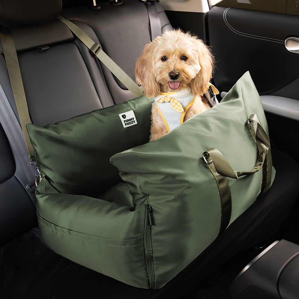 ComfyRide Dog Seat – Hundesitzbett mit Sicherheitsgurt & rutschfestem Boden für Auto & Zuhause