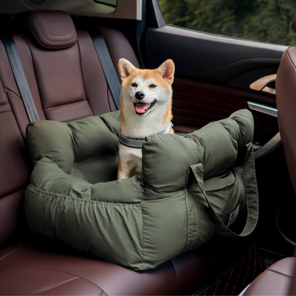 ComfyRide Dog Seat – Hundesitzbett mit Sicherheitsgurt & rutschfestem Boden für Auto & Zuhause