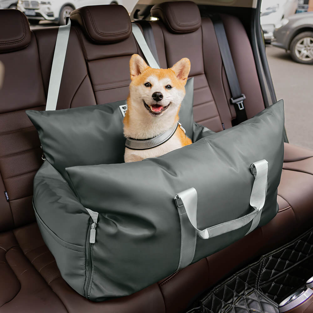 ComfyRide Dog Seat – Hundesitzbett mit Sicherheitsgurt & rutschfestem Boden für Auto & Zuhause