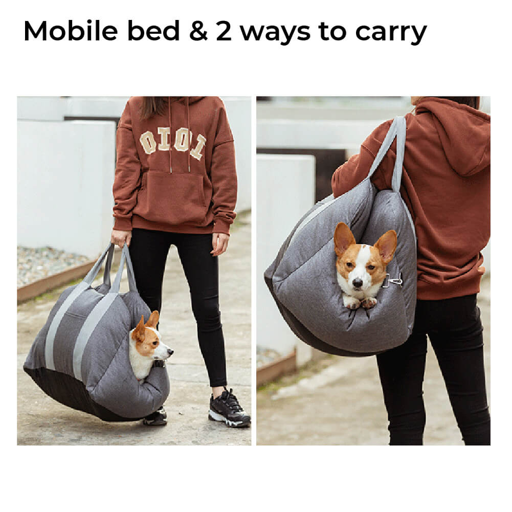 ComfyRide Dog Seat – Hundesitzbett mit Sicherheitsgurt & rutschfestem Boden für Auto & Zuhause