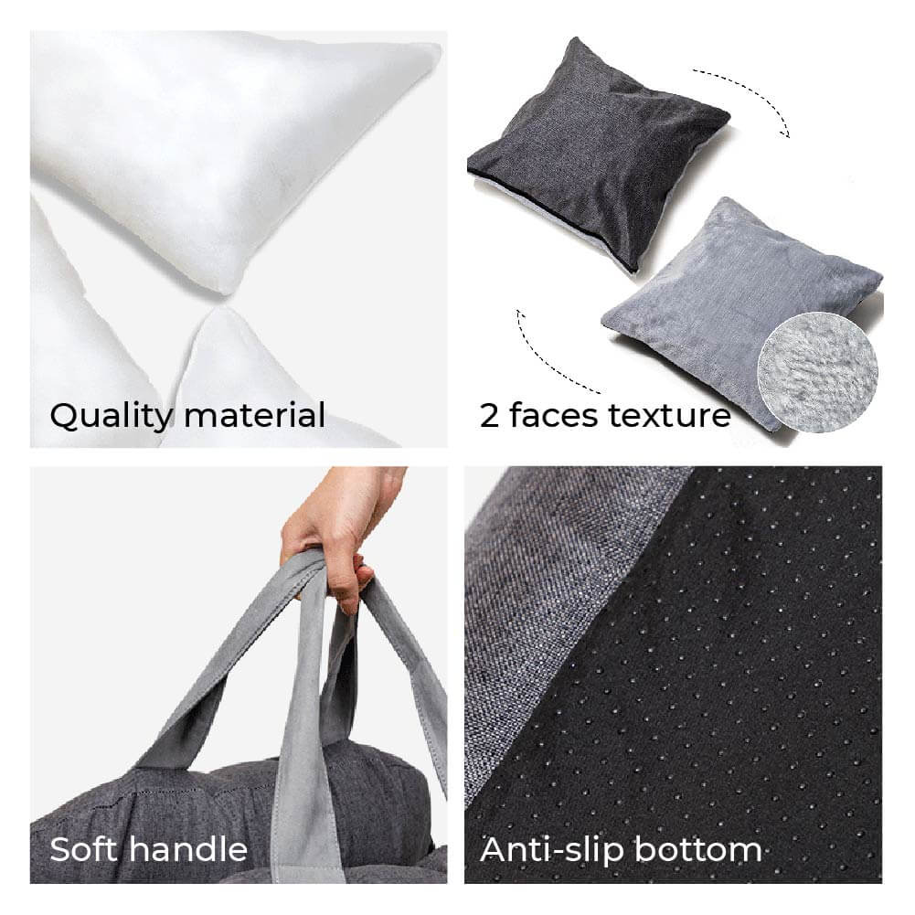 ComfyRide Dog Seat – Hundesitzbett mit Sicherheitsgurt & rutschfestem Boden für Auto & Zuhause