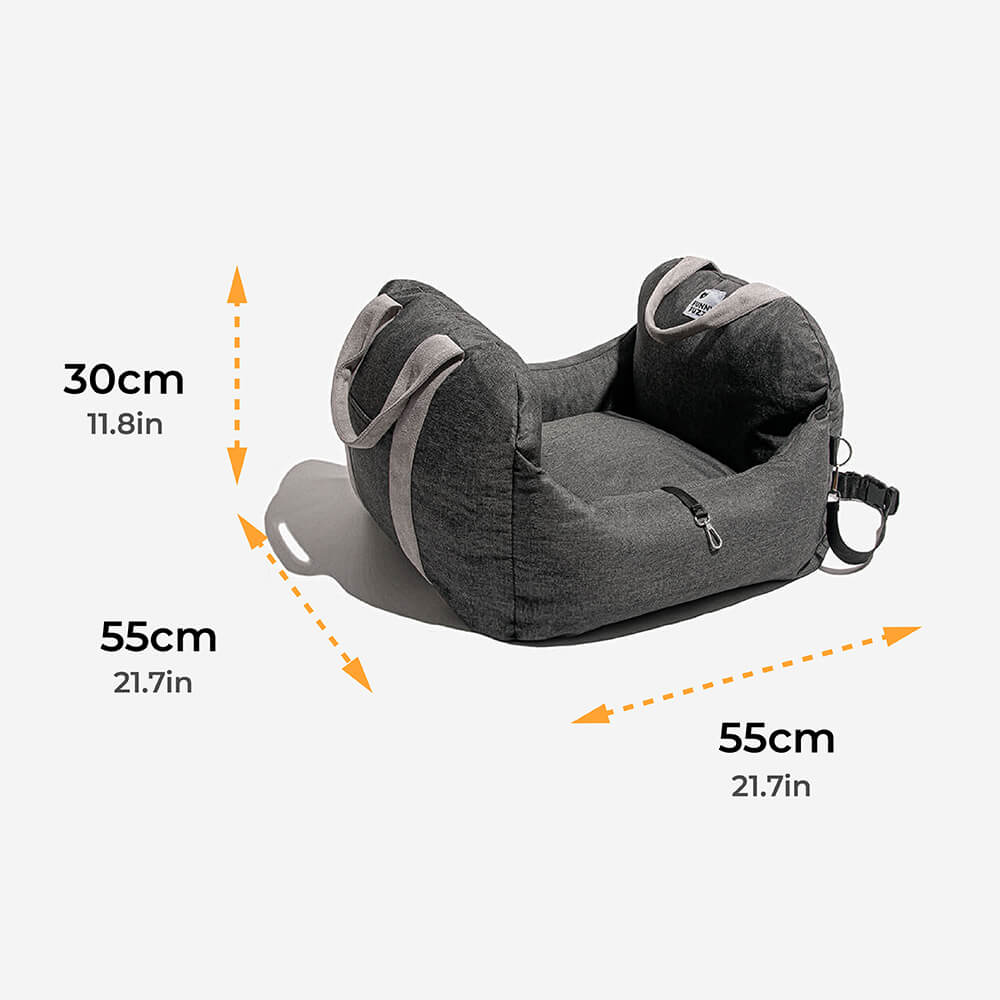 ComfyRide Dog Seat – Hundesitzbett mit Sicherheitsgurt & rutschfestem Boden für Auto & Zuhause