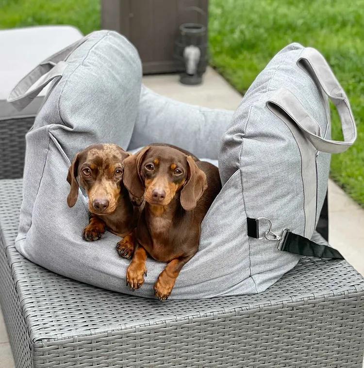 ComfyRide Dog Seat – Hundesitzbett mit Sicherheitsgurt & rutschfestem Boden für Auto & Zuhause