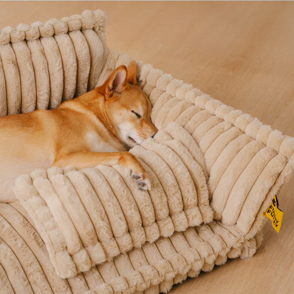 Snoozy Dream – Orthopädisches Hundekissen mit Nackenstütze & flauschigem Komfort