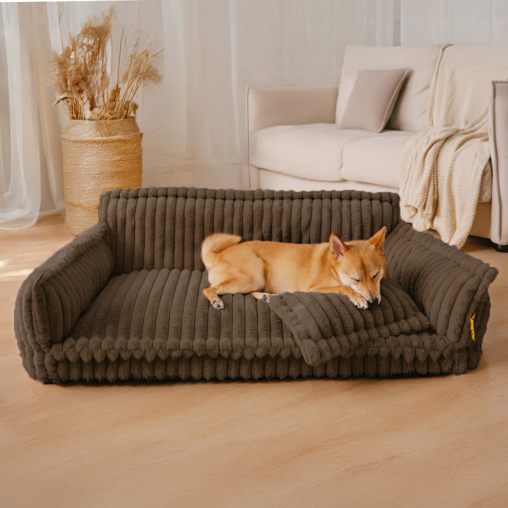 Snoozy Dream – Orthopädisches Hundekissen mit Nackenstütze & flauschigem Komfort