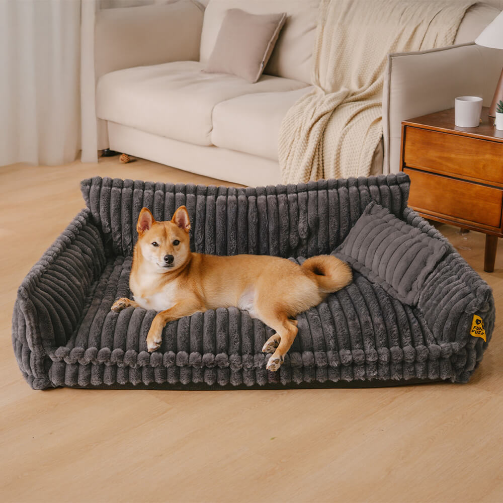 Snoozy Dream – Orthopädisches Hundekissen mit Nackenstütze & flauschigem Komfort