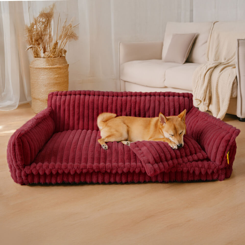 Snoozy Dream – Orthopädisches Hundekissen mit Nackenstütze & flauschigem Komfort