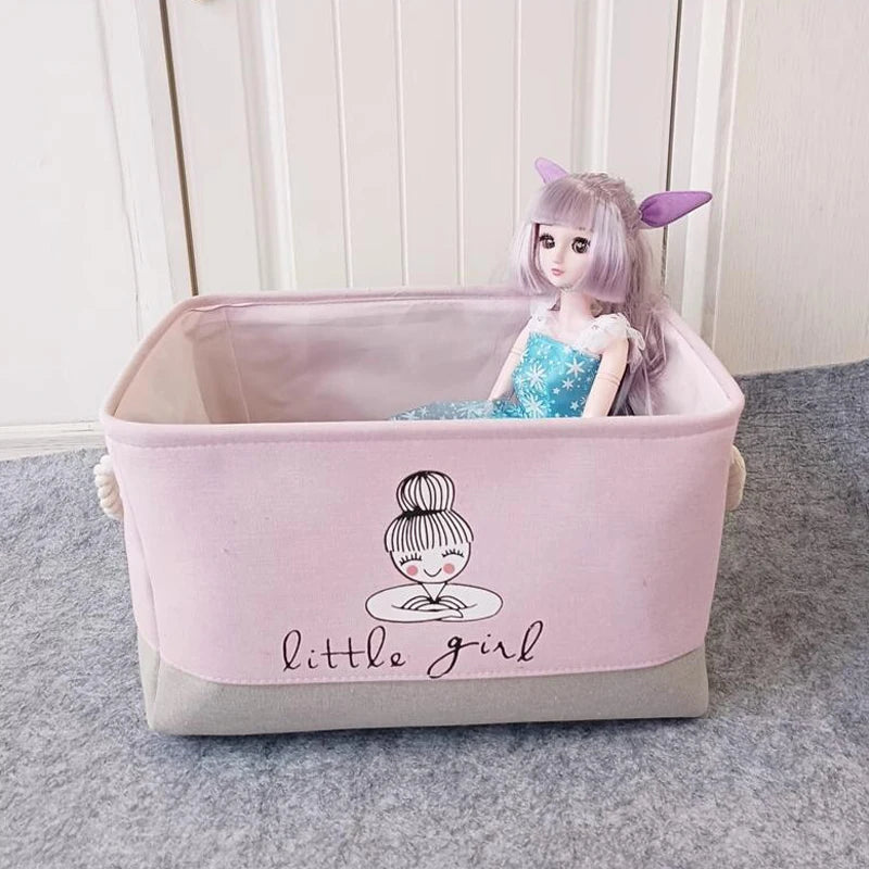 Faltbarer Aufbewahrungskorb aus Leinwand für Babyspielzeug und Kleidung – Praktische Körbe für Kinderzimmer-5