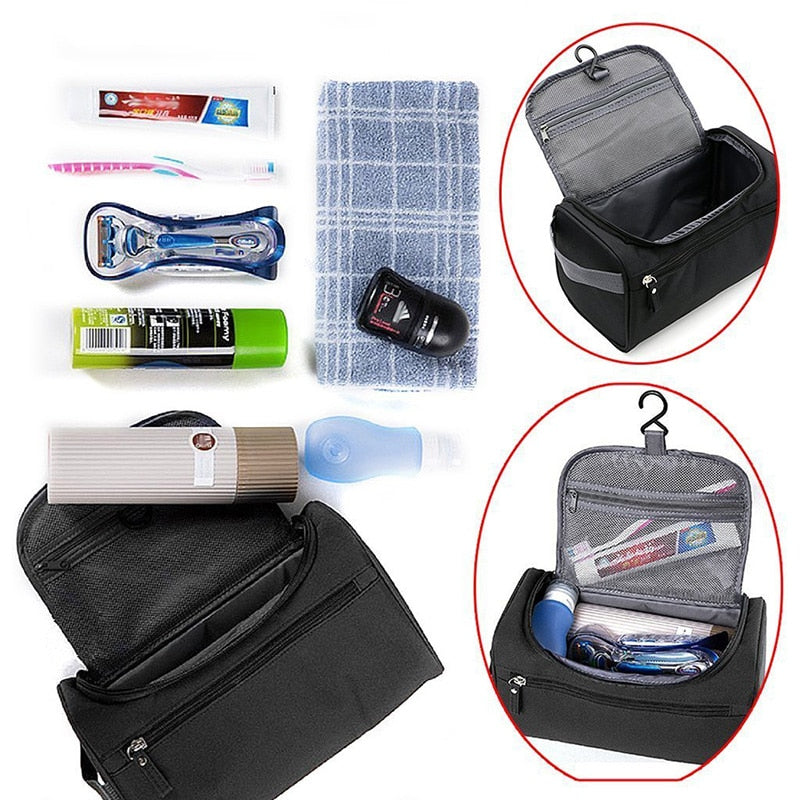 Praktischer Toilettenbeutel Mit Wasserabweisendem Nylon Und Haken - Ideal Für Reisen-3