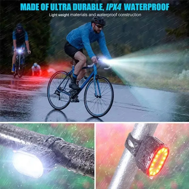 Wiederaufladbare Fahrradlichter Set - Superhelle LED Fahrradbeleuchtung mit USB, Wasserdicht und Mehreren Modi-4