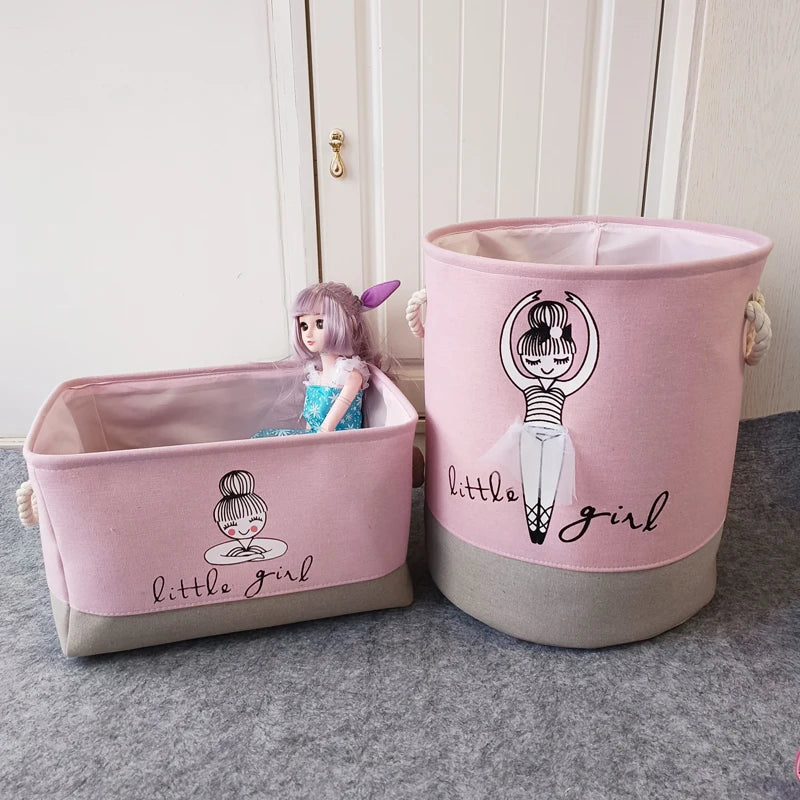 Faltbarer Aufbewahrungskorb aus Leinwand für Babyspielzeug und Kleidung – Praktische Körbe für Kinderzimmer-1