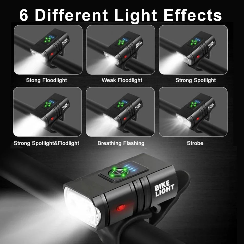 LED Fahrradleuchte 1500 Lumen USB Wiederaufladbar Aluminium Scheinwerfer IPX4-3