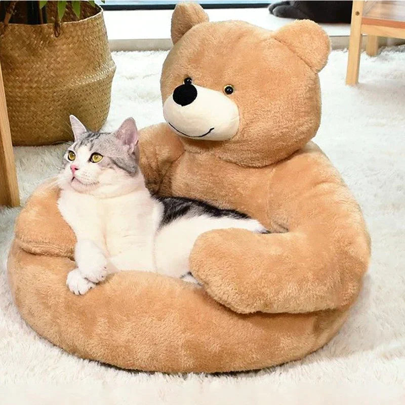 Samiya - Luxus -Plüsch -Katzenbett für schlafende Komfort-4