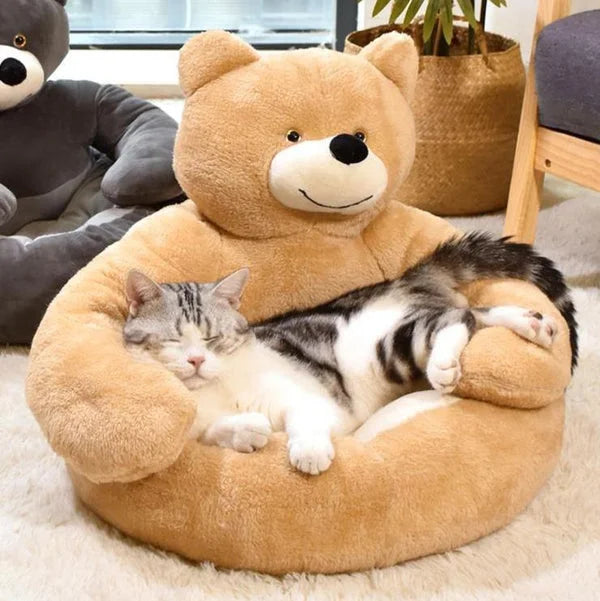 Samiya - Luxus -Plüsch -Katzenbett für schlafende Komfort-5