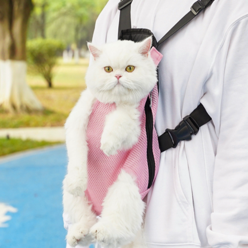 Bequemer Haustier Rucksack – Atmungsaktiver Transportrucksack für Katzen und Kleintiere-3
