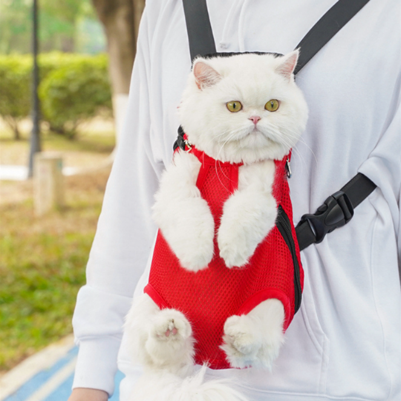 Bequemer Haustier Rucksack – Atmungsaktiver Transportrucksack für Katzen und Kleintiere-6