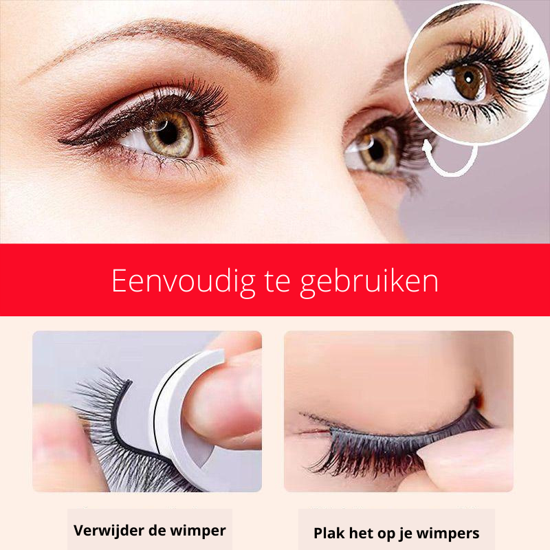 Selbstadhäsive Wimpern Wiederverwendbar - Dramatischer Look, 7 Styles, Einfaches Anbringen-3