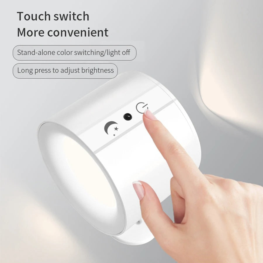 LumiSpin LED Wandlampe – Dimmbar & 360° drehbar für jedes Zuhause
