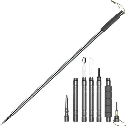 SURVIVAL TREKKER – Taktischer Wanderstock mit Multitool-Funktion für Outdoor & Notfälle