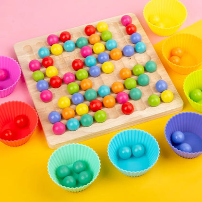 Colormatch – Montessori Perlensortierspiel aus Holz zur Förderung von Farben & Zählen