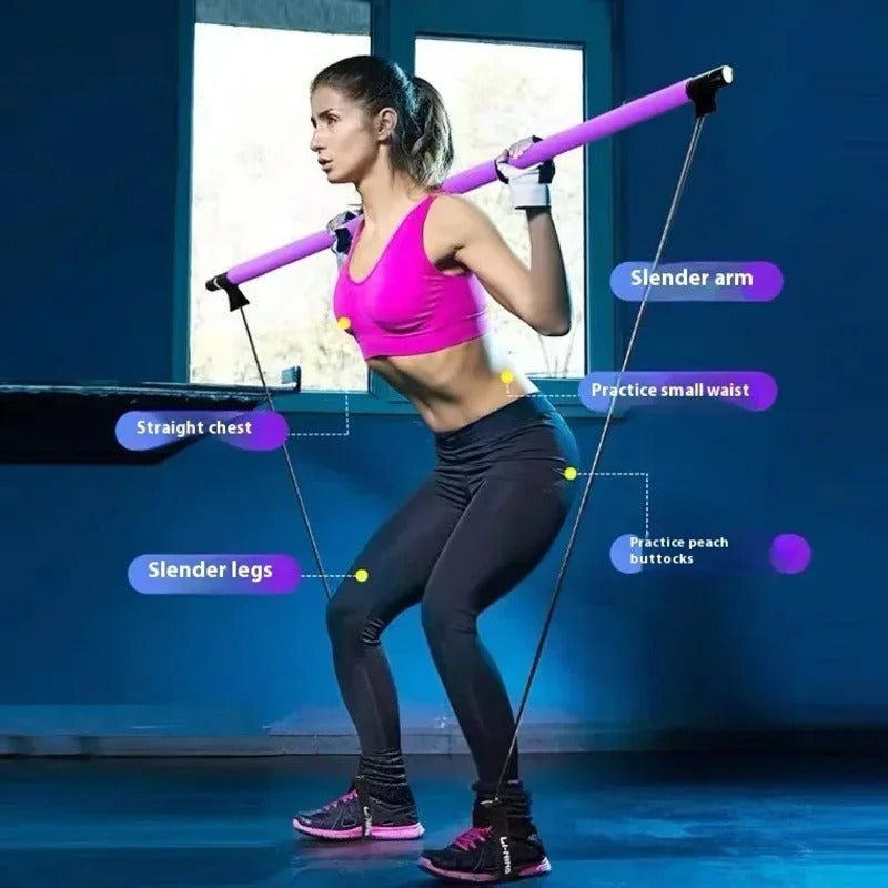 Pilatescore Bar Set – Tragbares Pilates Trainingsgerät mit Widerstandsbändern