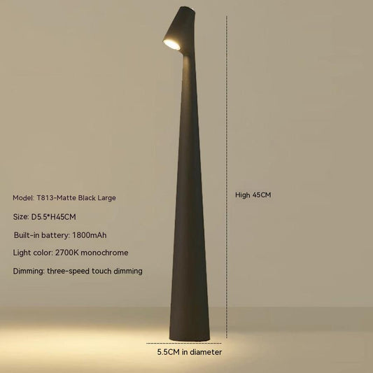 Kabellose Tischlampe Schwarz LED Größe M Metall und Glas-1