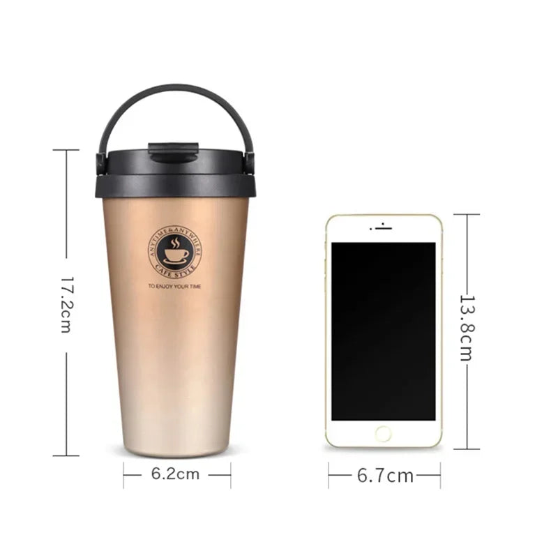 Thermasip - Isolierter Edelstahl Reisebecher für Heiß- und Kaltgetränke, 500 ml-4