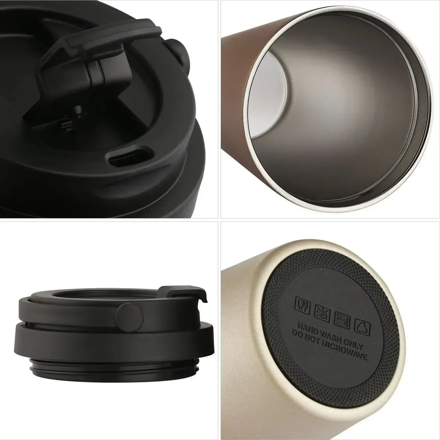 Thermasip - Isolierter Edelstahl Reisebecher für Heiß- und Kaltgetränke, 500 ml-5