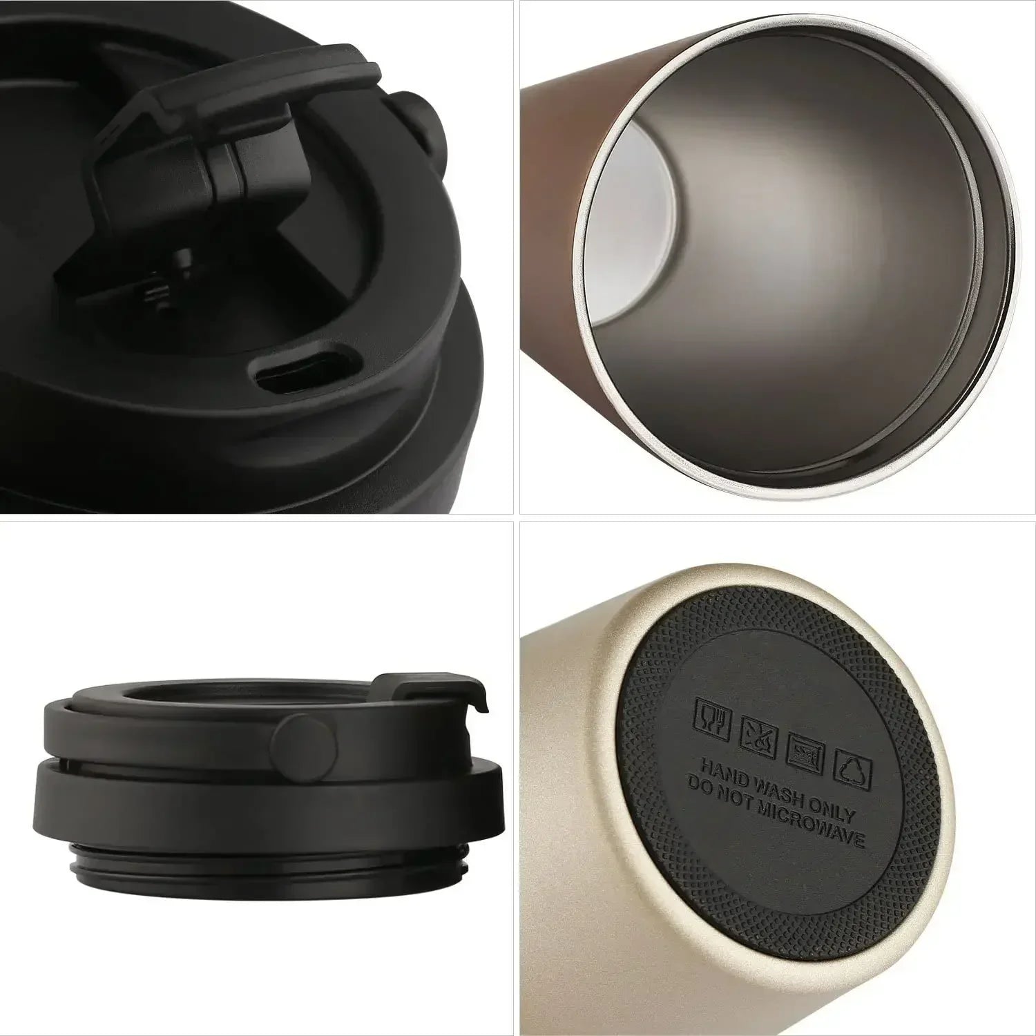 Thermasip - Isolierter Edelstahl Reisebecher für Heiß- und Kaltgetränke, 500 ml-5