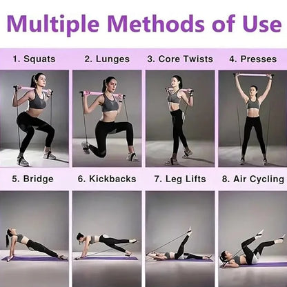 Pilatescore Bar Set – Tragbares Pilates Trainingsgerät mit Widerstandsbändern