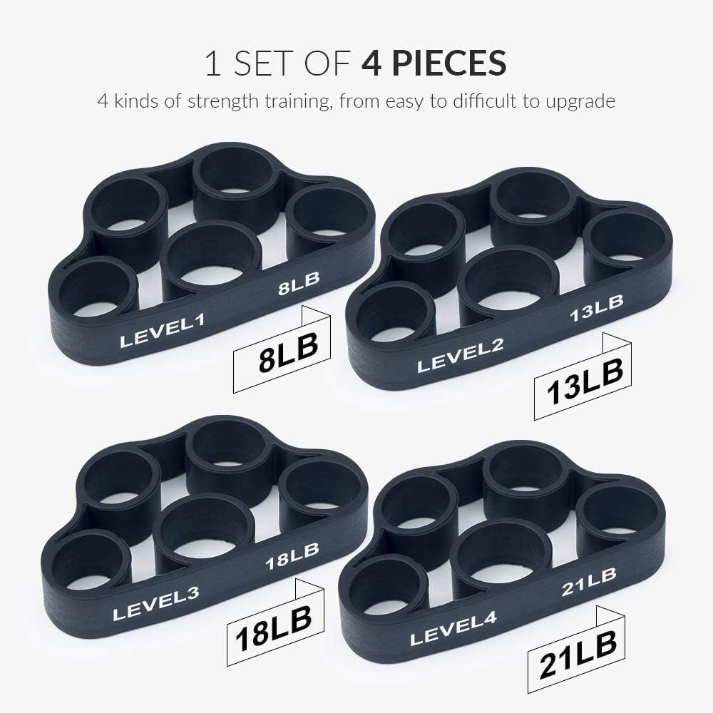 PowerGrip - Set von 4 Handverstärkern für Griffkraft und Handtraining-4