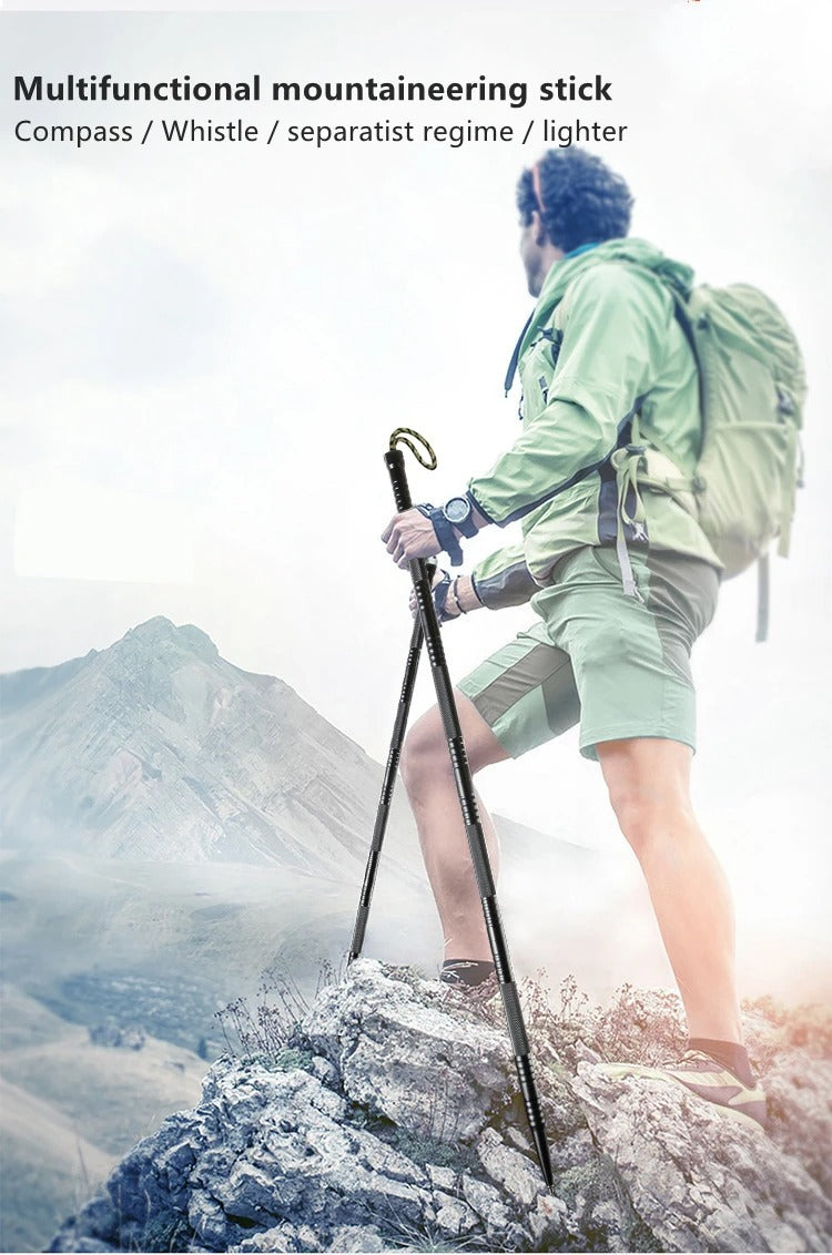 SURVIVAL TREKKER – Taktischer Wanderstock mit Multitool-Funktion für Outdoor & Notfälle