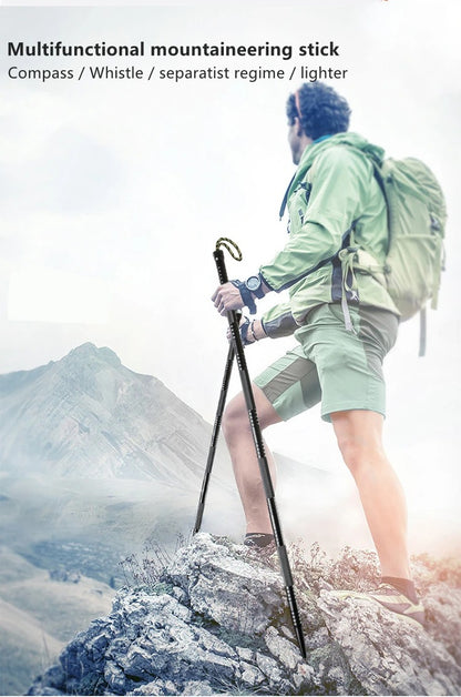 SURVIVAL TREKKER – Taktischer Wanderstock mit Multitool-Funktion für Outdoor & Notfälle