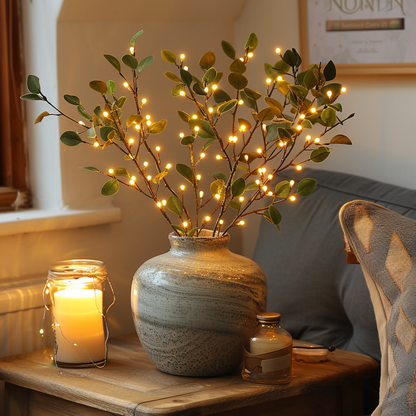 Elegantes Lichtkabel mit Olivenzweig-Design und 120 Warmweißen LEDs für eine Bezaubernde Atmosphäre-5