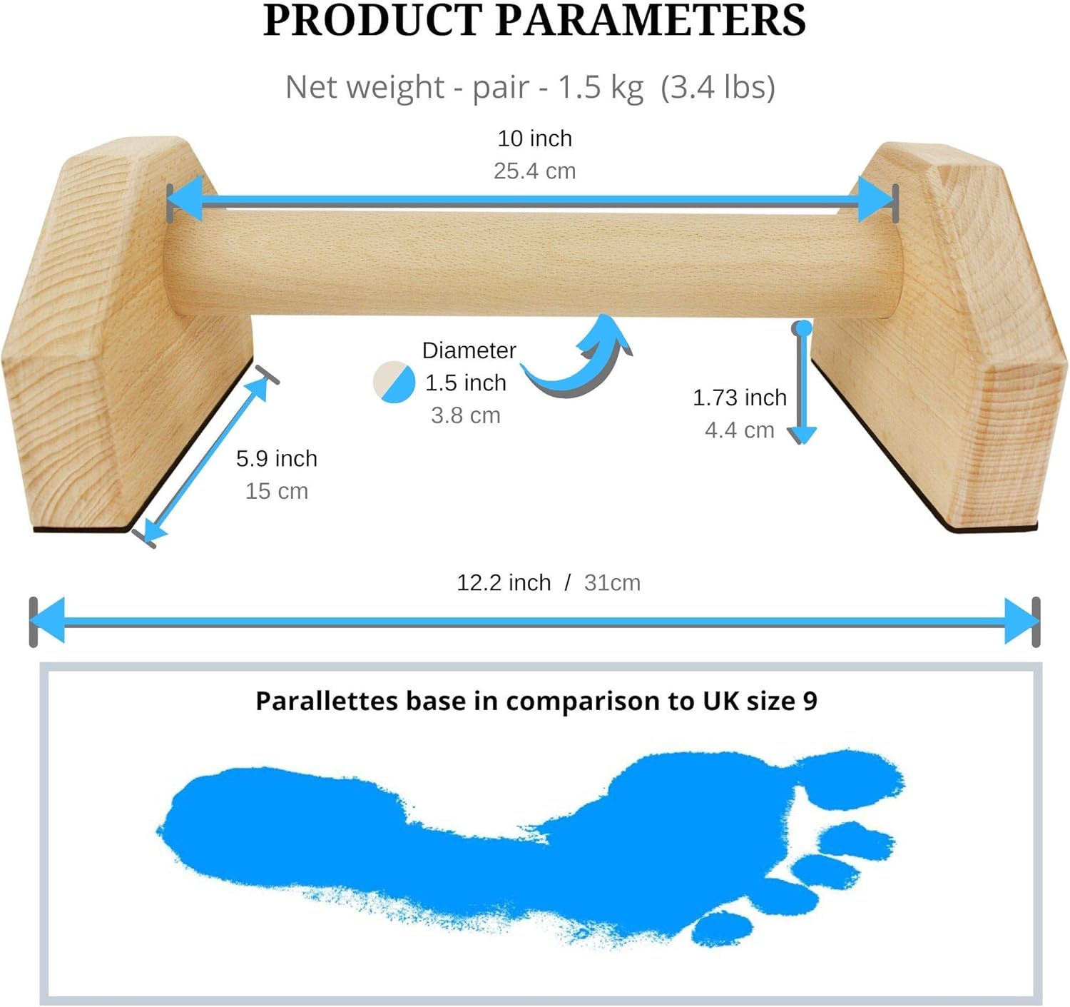 Calisthenics Power Bars - Robuste Holz Liegestützgriffe für Sicheres Training-4