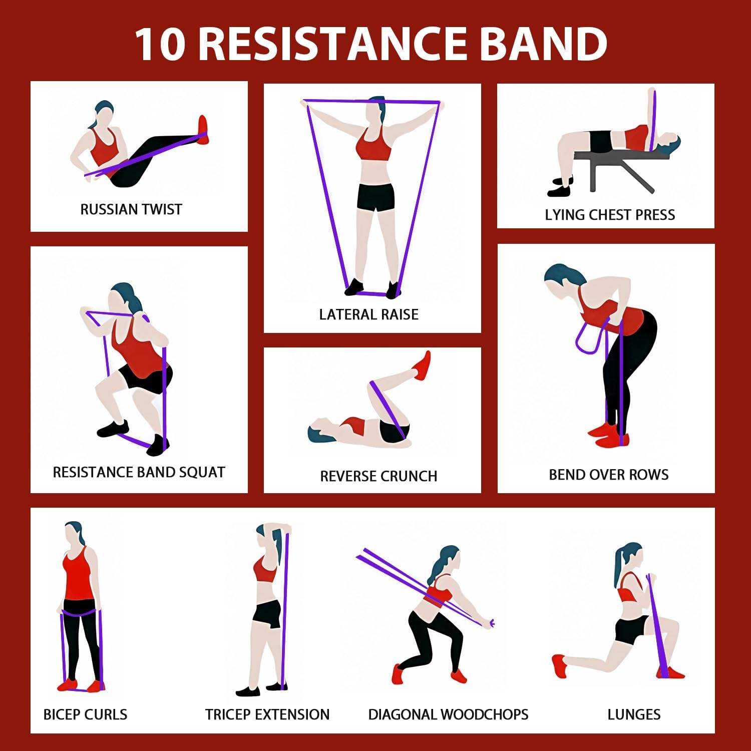 PowerBand - Widerstandsreifen Set aus Latex für Krafttraining und Flexibilität-2