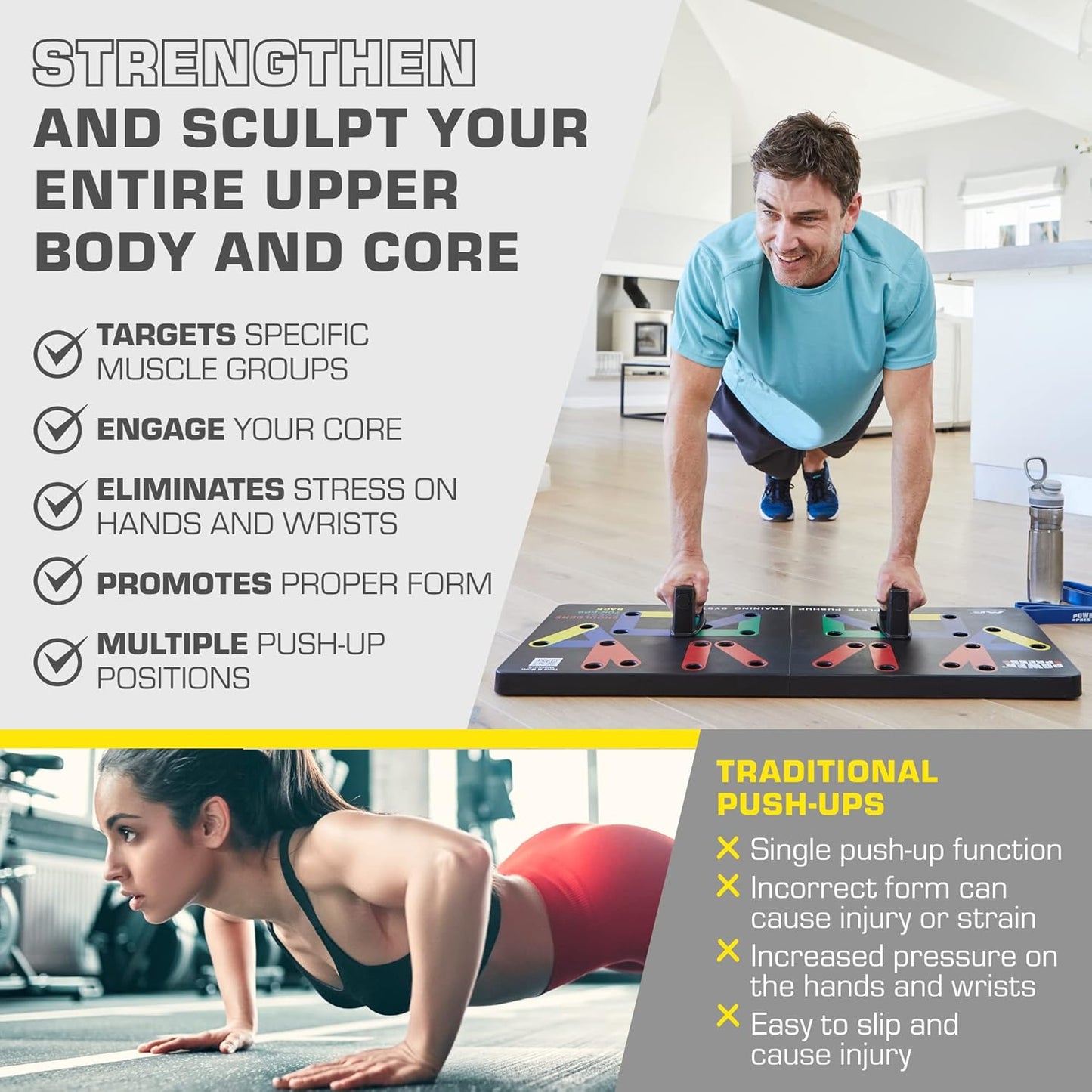 FlexIFit - Faltbares Push-up-Trainingsbrett mit 30 Farbcodierten Positionen-3