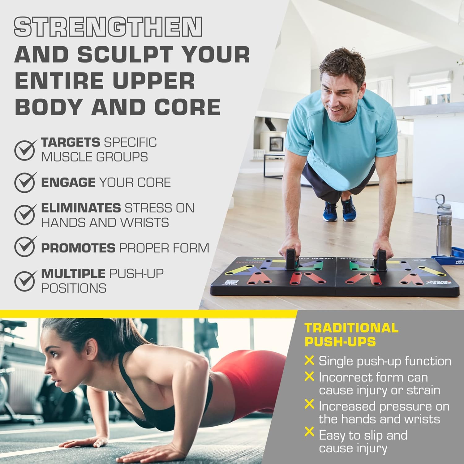 FlexIFit - Faltbares Push-up-Trainingsbrett mit 30 Farbcodierten Positionen-3