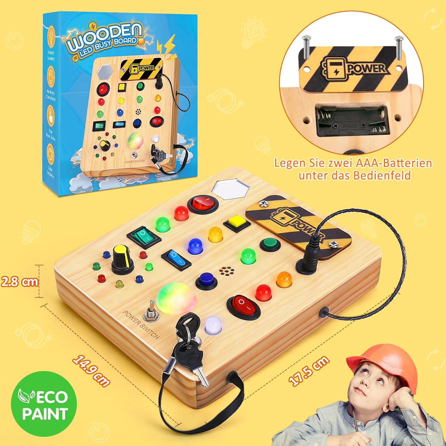 Montessori Kleinkind -Beschäftigter mit Musik - für Kleinkinder mit Musik und Licht-4